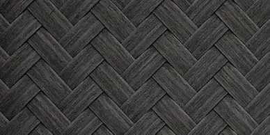A black synthetic interwoven mat